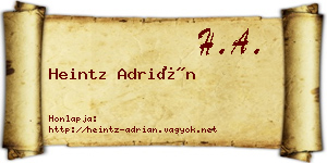 Heintz Adrián névjegykártya
