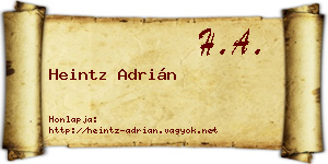 Heintz Adrián névjegykártya